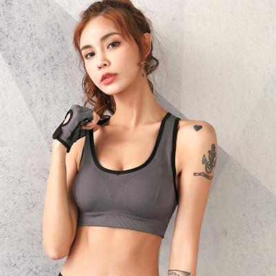 China Beauty Hollow Back Breathable Wireless Fit Stretch Subjectador Deportivo Plus Size Sports Cropped Top Running Fitness Yoga Bra For Women for sale