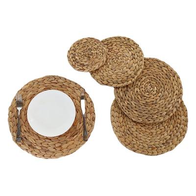 China Sustainable Hot Sale Handmade Straw Woven Insulated Teacup Coaster Place Mat Table Mat for sale