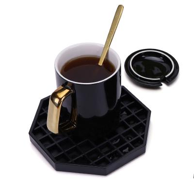 China Newdesign Sustainable Bar Equipment Octagonal Plastic No Drain Drip Tray For Bottles for sale