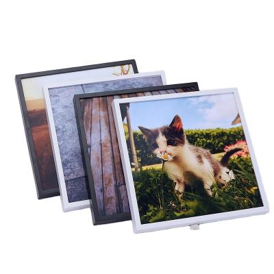 China Fashion high quality 8X10 inch plastik bilderrahmen bilderrahmen picture solid black white pet photo frame with mat for sale