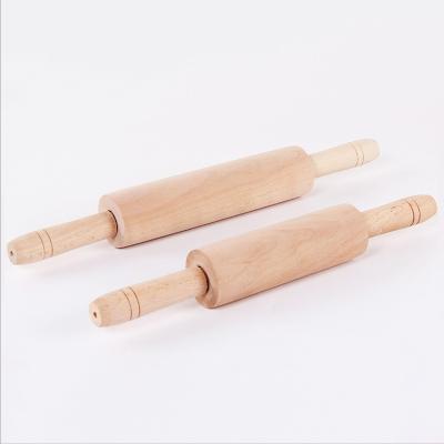 China Manufacturer Beech Wooden French Stocked Kitchen Tools Dough Roller Pin for sale