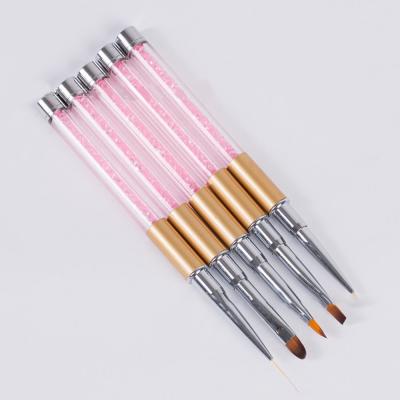 China Gently Apply Painted Engraving Nail Art Lines Painting Pen Rhinestone Acrylic Gel Nail Brush Wholesale for sale