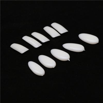 China Easy Wear Short Almond Full Cover Acrylic Artificial Fake Nail Tips For Practice Hand for sale