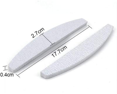 China Wholesale Convenient Zebra Gray Nail File Low Price Nail Care Tool 16 PCS 100/180 PCS Grit Half Moon File for sale