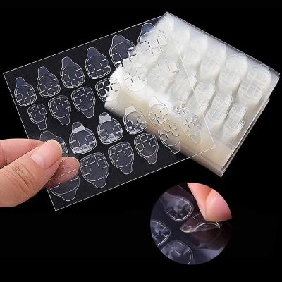 China 24 Eco-friendly Material Transparent Invisible Glue Bottle Fake Nail Tape Stick/Foil Nail Stickers for sale