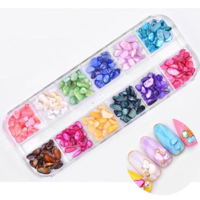 China Easy Apply Mixed Natural Sea-SHELL Slices 3D Gradient Crushed Stone Nail Art Decorations UV Gel Design Manicure Accessories for sale