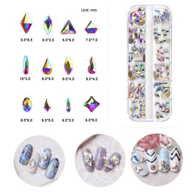 China Easy Apply Multi-size Rhinestone Nail Decorations Manicure 3d Nail Art Accessories Acrylic Crystal Diamond for sale