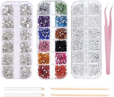 China 2021 Hot Selling Convenient Colorful Nail Diamond Rhinestone Press On Nails With Rhinestones for sale