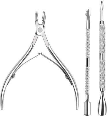 China Durable Dead Skin Scissors Stainless Steel Cuticle Clippers Multifunctional Nail Cutter 3pcs/set Nail Grooming for sale