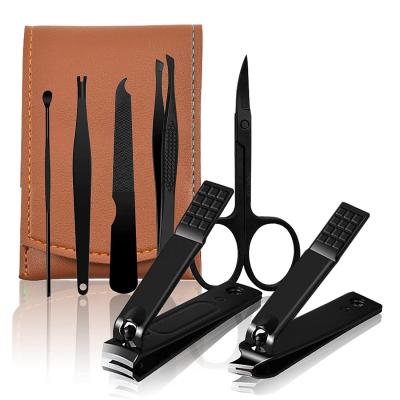 China Durable Professional Manicure and Pedicure Tool 7 Pieces Exfoliating Dead Skin Acne Removing Needle Ear Spoon Nail Clipper Set for sale