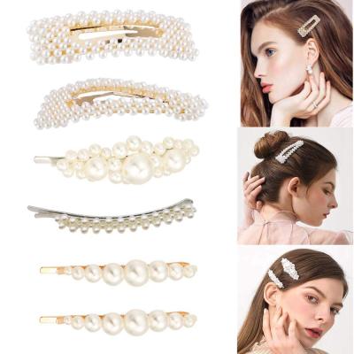 China 12 Pcs/Scene Soft Pearl Hair Clips Soft Lady Hair Clips Hair Accessories Non-slip Stylish Hairpins Barrettes For Girls for sale