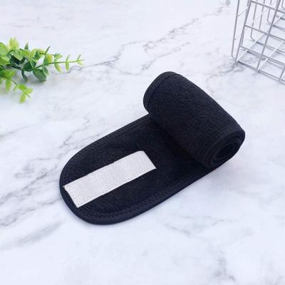 China European and American style cotton spa soft elastic headband make up cosmetic hair band bath spa wash face headband custom logo for sale