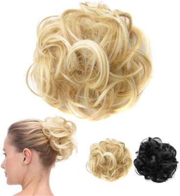 China Hot Selling Fiber Synthetic Wigs Adjustable Hair Bun Chignon Designed With Elastic Hair Tie for sale