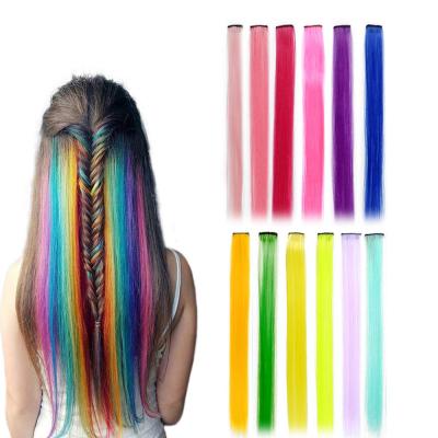 China Hot Selling Gradient Color Softest Long Straight Hair Wig One Hair Extension for sale