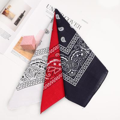 China DecorateÂ   Wholesale Custom Bandanas Girl Square Beauty Multi Color Headwear Scarf Paisley Polyester Printed Cotton Head Band for sale