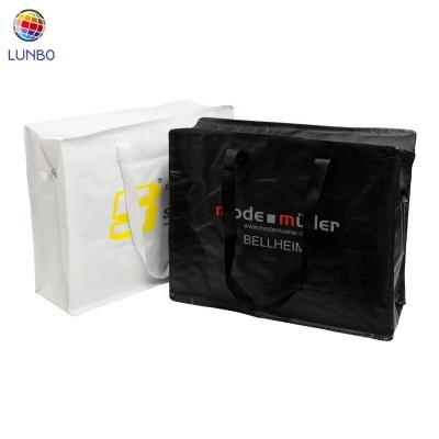 China Promotion Handled Laminated Shopping Bag Large Capacity Non Woven Luggage Zipper Non Woven Bag With Handle for sale