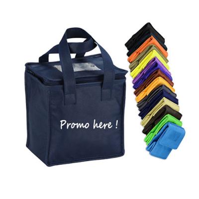 China Waterproof Nonwoven Insulated Cooler Tote Bag with Zipper Closure and Clear PVC Pocket on Top for sale