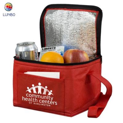 China Waterproof Promotional Aluminum Foil Storage Bag Thermal Insulated Silk Printing Lunch Bag Cooler Packaging for sale