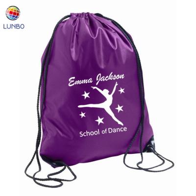 China Custom Outdoor Eco-friendly Logo Travel Fashion Polyester Nylon Drawstring Bag For Women for sale