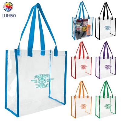 China Durable Custom Clear Waterproof Beach Tote PVC Shopping Bag Transparent PVC Bag for sale