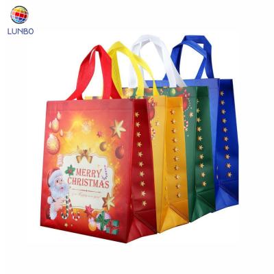 China Customized Handled 120gsm PP Non Woven Laminated Christmas Non Woven Shopping Bag for sale