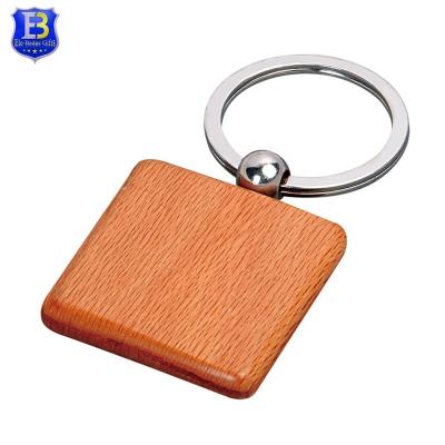 China Decoration Design Stamping 3D Logo Various Wood Rectangle Shapes Metal Key Chains for sale