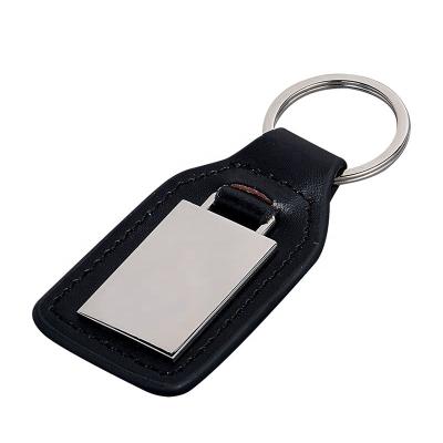 China Decoration OEM Design Stainless Steel Metal Key Ring Leather FOB Keychain for sale