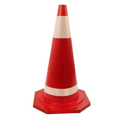 China Red+White Safety 660mm Road Traffic Reflective Rubber Traffic Cone Plastic Traffic Cone Post Height for sale