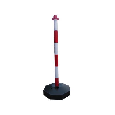 China Red White Rubber PE Column Draftsman Pole Warning Post With Base For Road Traffic And Parking Sasfety Sign for sale