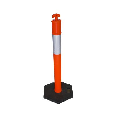 China Safety Spc Antenna Post Quality Road Sign Orange Guaranteed Traffic Warning Post With Base for sale