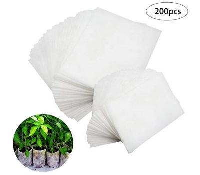 China 200Pcs Nonwoven Biodegradable Nonwoven Nursery Bags Plant Grow Bags Cloth Seedling Pots for sale