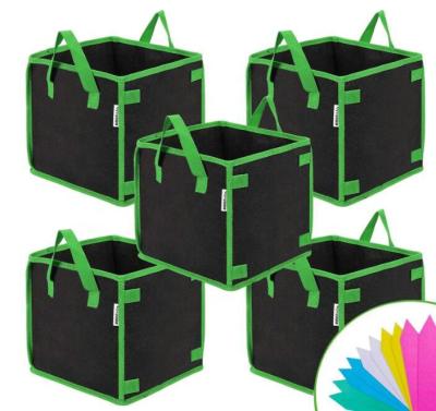 China Breathable Eco-Friendly 10Gallon Square Grow Bags Thick Felt Fabric Bags Handles Garden Tomato Potato Carrot Indoor Outdoor Planter Bags for sale