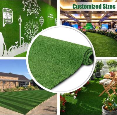 China For Home Outdoor Indoor Synthetic Grass Turf 8FTX10FT Balcony Garden Decor,Drainage Holes Faux Grass Cover Mat For Pets for sale