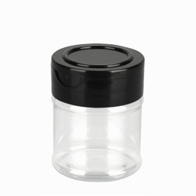 China Factory Seasonsing Clear Plastic Bottle PET Spice Jar Plastic Flip Lid for sale