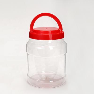 China 2500ML Large Food Container PET Plastic Jar 2.5 Liter Empty Bottle Storage Container for sale