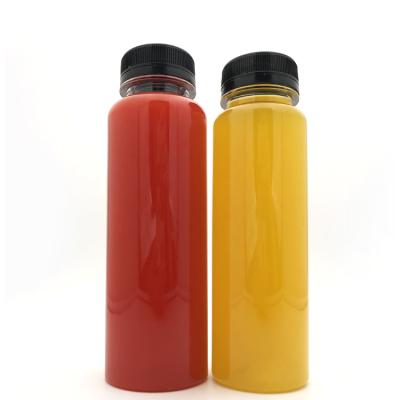 China Factory 358ml 335ml 308ml 288ml 258ml Round Shape PET Plastic Juice Beverage Bottle Drinks Bottle for sale