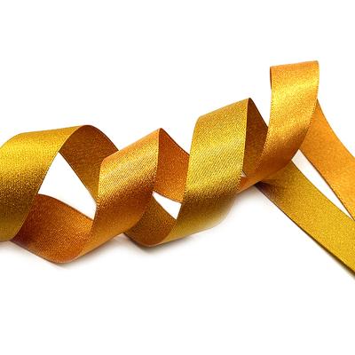 China BestPrice Wholesale Custom Gold Silver Floral Orange 10mm 20mm 25mm 38mm Glitter Metallic Fabric Ribbons For Christmas Gift Wrapping for sale