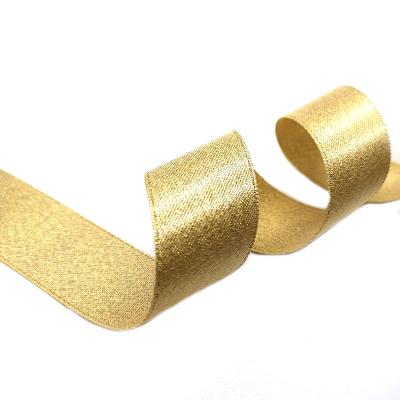 China BestPrice Floral 100mm Wholesale 3 Inch Gold Silver Orange Glitter Custom Grosgrain Metallic Fabric Ribbons For Gift Wrapping for sale