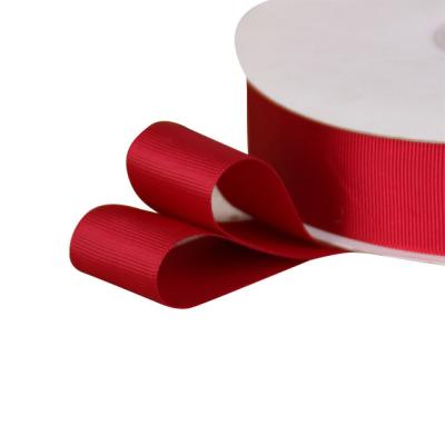 China Best Price Factory Red 196 Colors 3-100 Mm Width Stocked Polyester Color Grosgrain Ribbon For Gift Decoration for sale