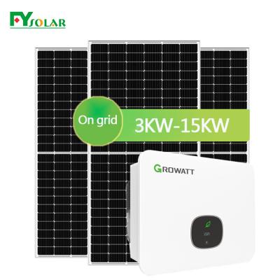 China Home Solar Panel System For Home 10kw 6kw 5kw On Grid 3kw Solar System 10kw 5kw 15kw Solar Power System For Home for sale