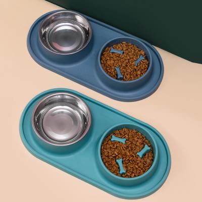 China Non-automatic Sale Like Hot Cakes Cat Food Bowl Stainless Steel Pet Feeding Dish for Cats and Dogs Pet Slow Feeder Automatic Water Bowl for sale