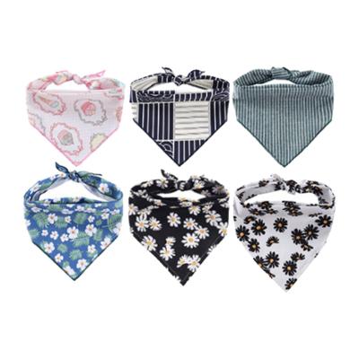 China Popular Fashion OEM Pink Plaid Pet Grooming Cat Scarf Unique Design Luxury Single Double Sided Bandanas For Large Dogs Organic Cotton for sale