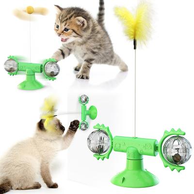 China Daily Toys Pampers Wholesale Interactive Bulk Pet Cat Toys Catnip Toy Feather Teaser Scratcher Toys Turntable Windmill for sale