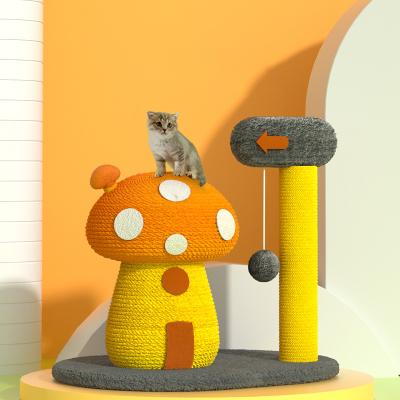 China Wholesale Daily Toys Amazon Fashion House Wooden Pet Sisal Scratching Post Tower Cat Tree Scratcher for sale