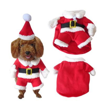 China Sustainable Pet Christmas Costumes Dog Clothes Coats Outfits Puppy Cat Hoodies For Fall Winter for sale