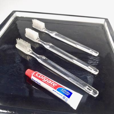 China Luxury Hotel Plastic Disposable Toothbrush With Toothpaste High Quality Plastic Toothbrush Cheap Hotel Dental Kit for sale