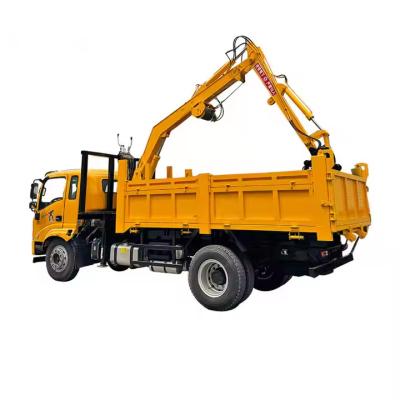 China XDEM Multi Functional Hydraulic Rotating Boom Grab Timber Crane with Automotive Chassis for Agricultural Use for sale