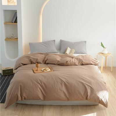 China Massivbeige 100% Naturbaumwolle Bettdecken Bettwäsche Set Bettwäsche zu verkaufen