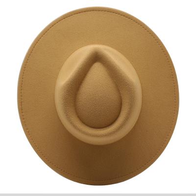 China Wholesale Stylish Wide Brim Fedora Flat Panama Hat Cap Indoor Drop Plush Plain Tops for sale