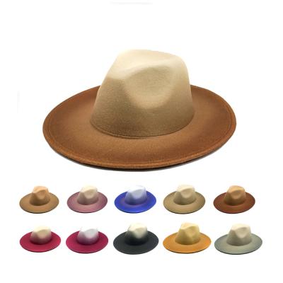 China Vintage Trilby Felt Fedora Hat Mens Womens Wool Plush Panama Hat With Wide Brim Fedora Hats For Women for sale